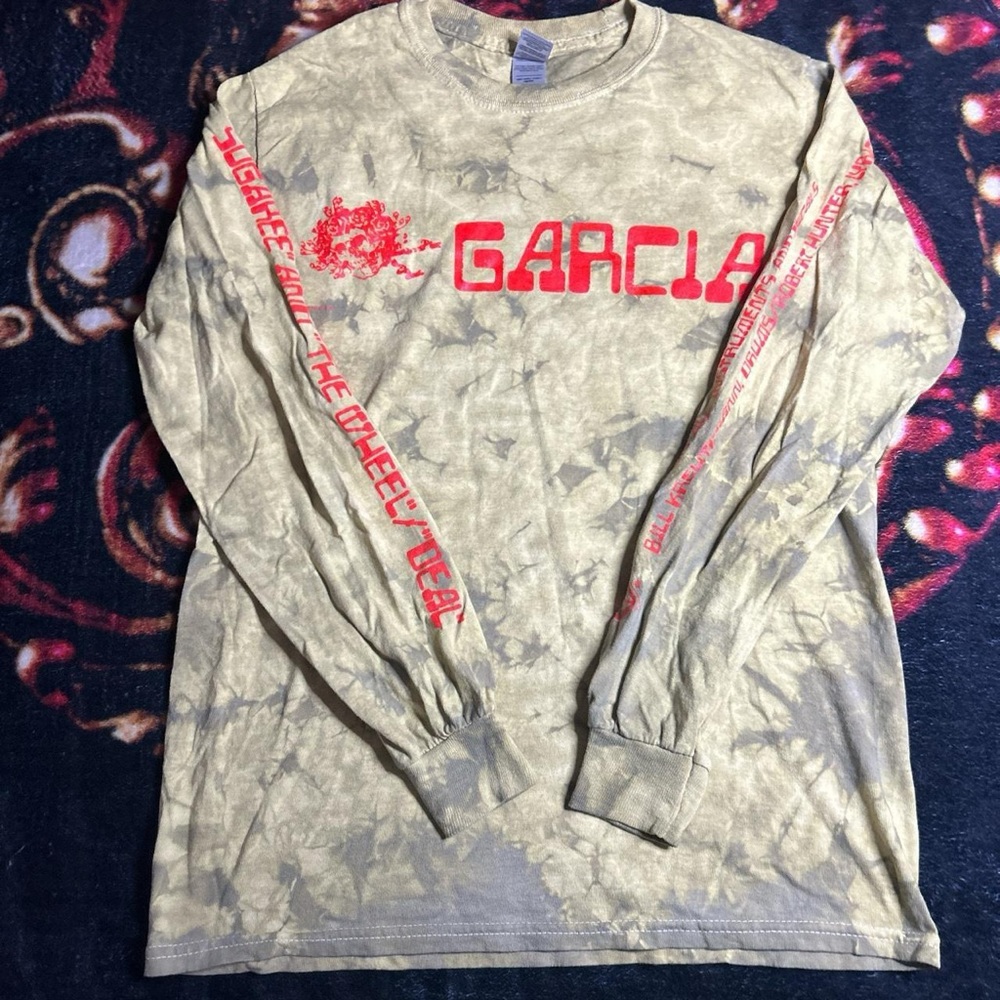 The Grateful Dead Jerry Garcia yellow-green tie dye graphic long sleeve